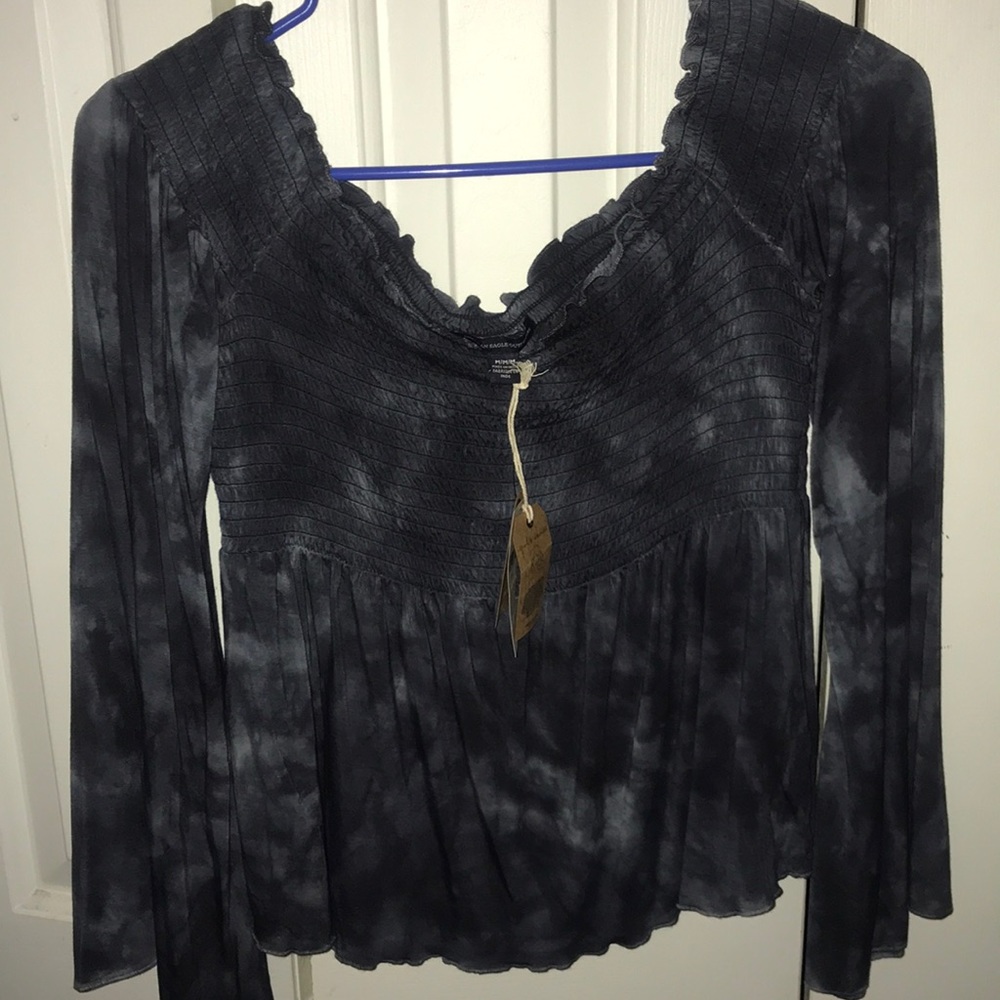 Off the shoulder long sleeve top